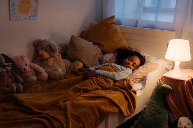 child peacefully asleep after calming bedtime routine
