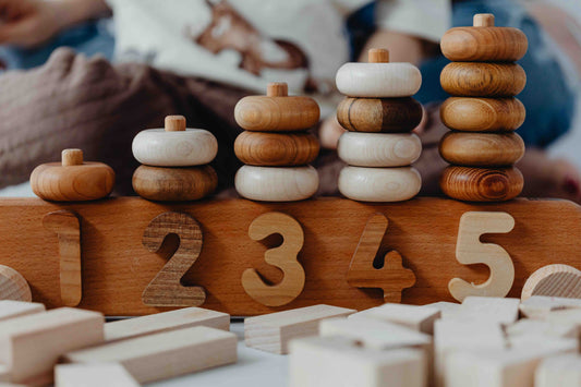 wooden stacking counting puzzle