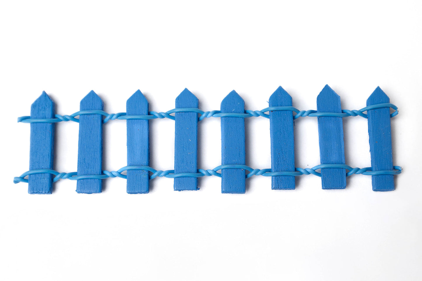 blue mini picket fence