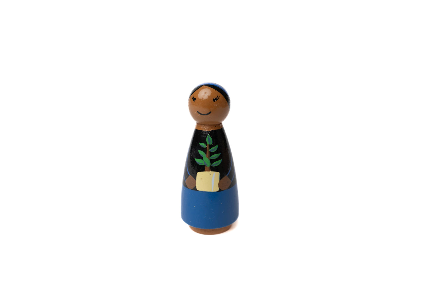 Wooden peg doll of Dr. Wangari, planet defender and Earth advocate