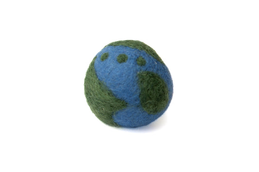 Felt globe of the Earth showing the southern hemisphere