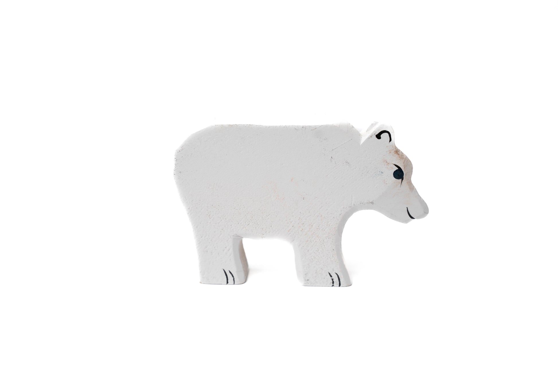 Wood Polar Bear figurine character