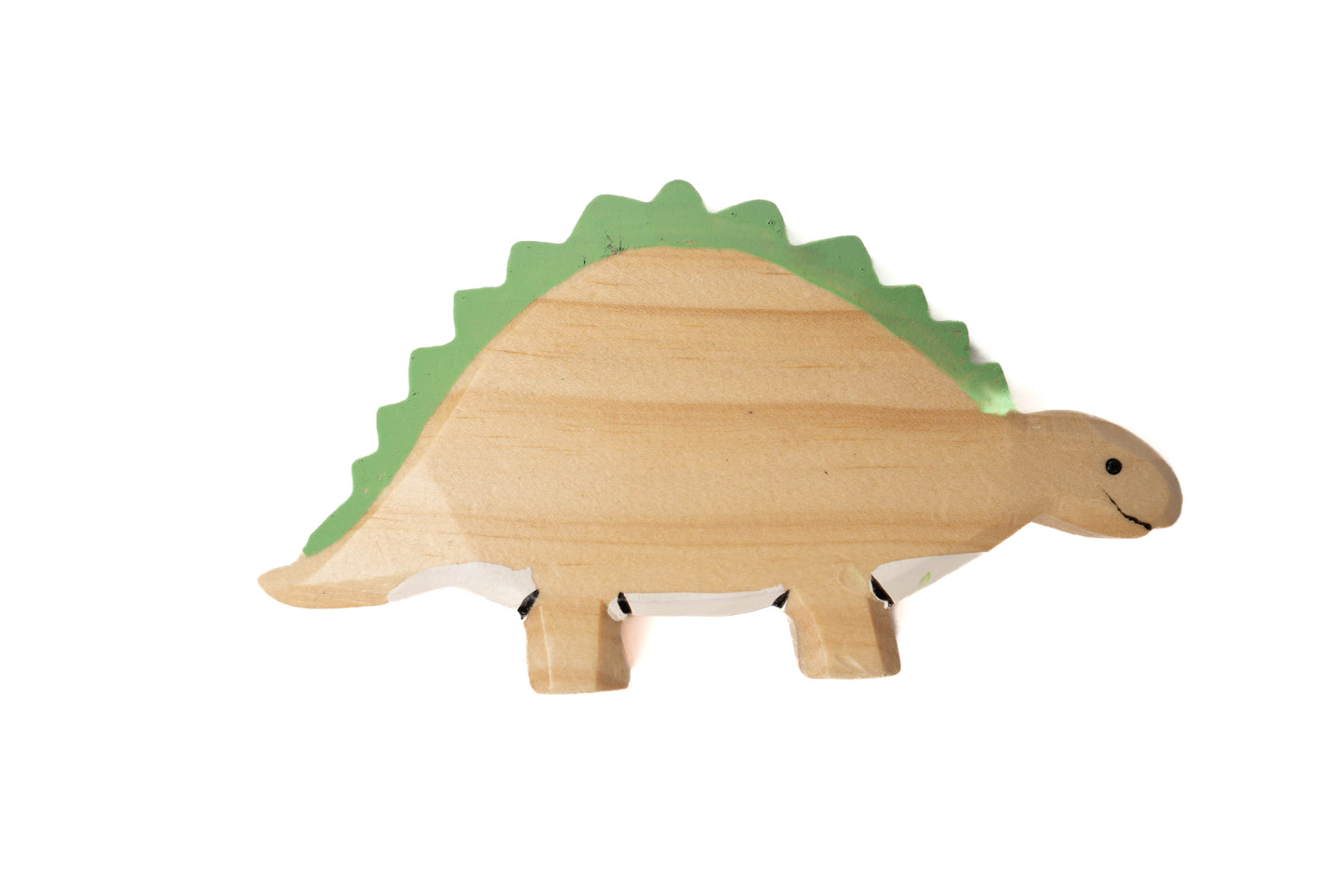 Wooden stegosaurus dinosaur character