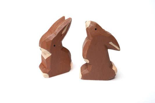 wooden bunny characters brown (2)
