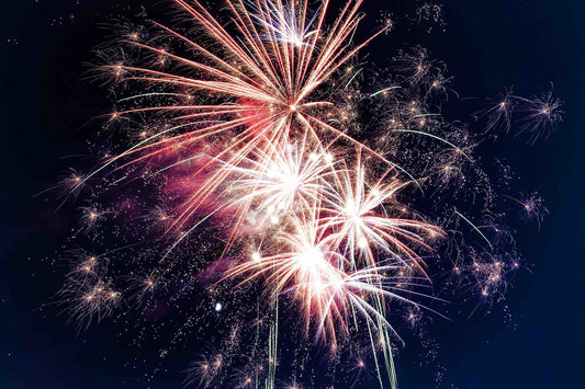 fireworks in a dark sky