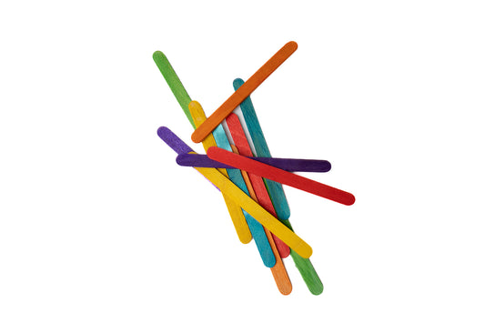 Rainbow colored popsicle sticks.