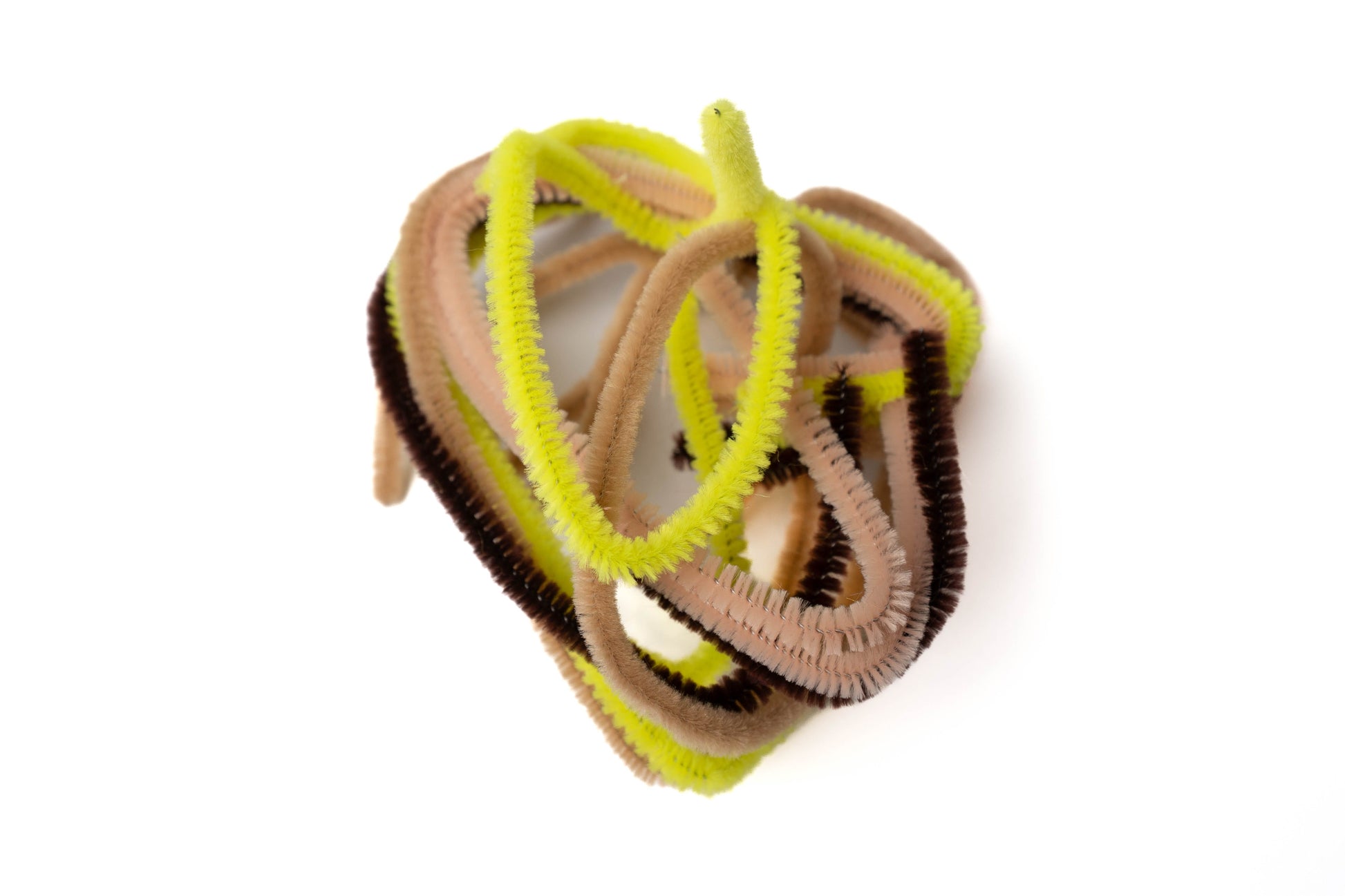 brown, yellow, tan pipe cleaners