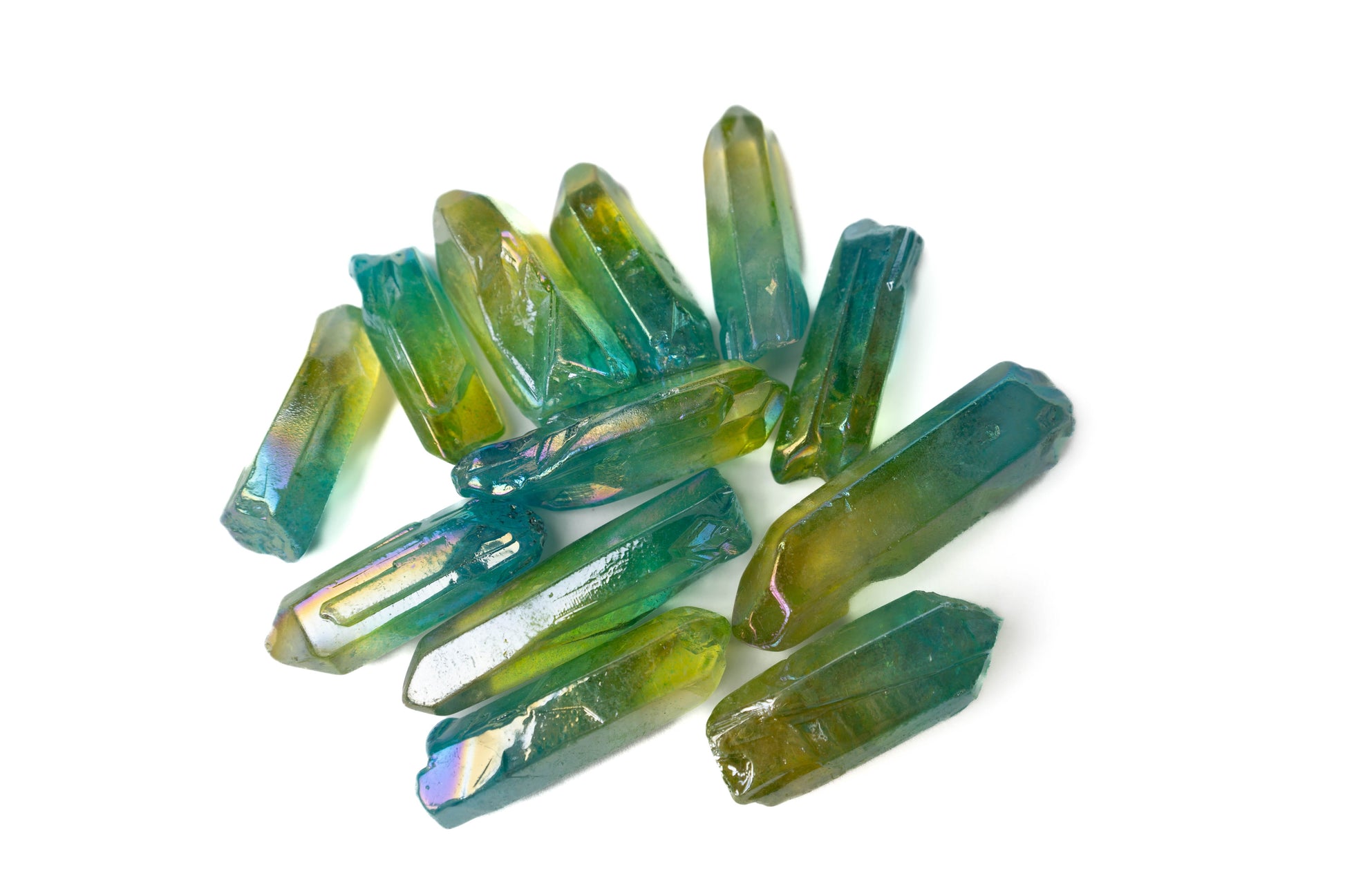 Green yellow ombre crystals