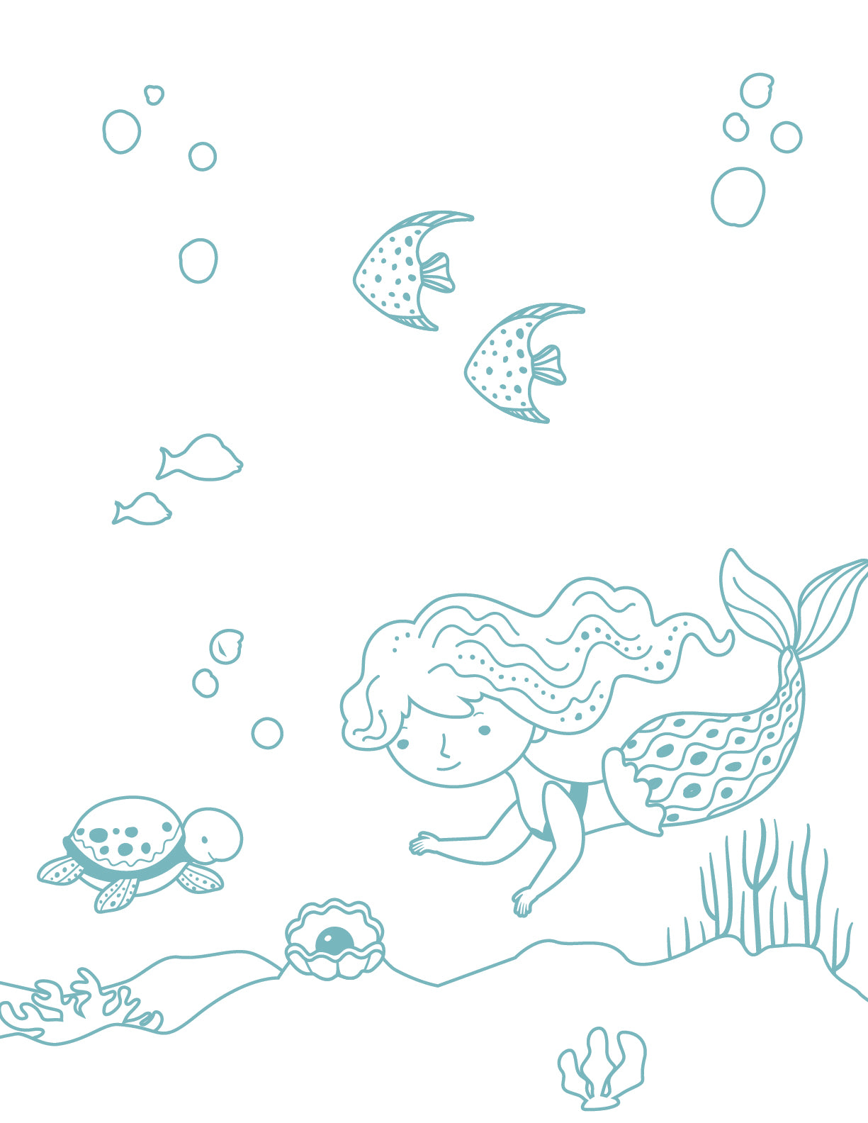 mermaid coloring page 4