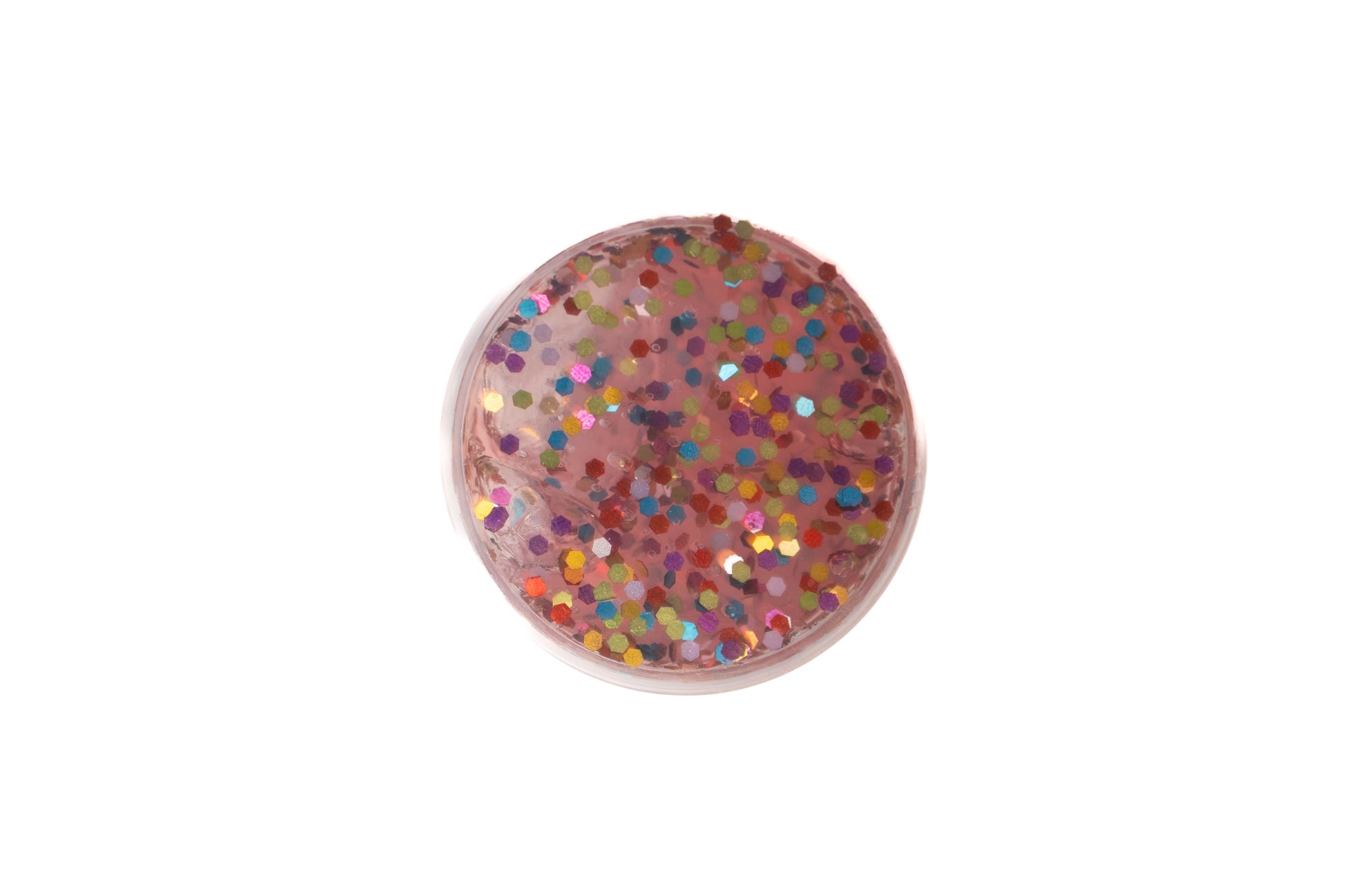 Pink rose scented slime with rainbow glitter confetti