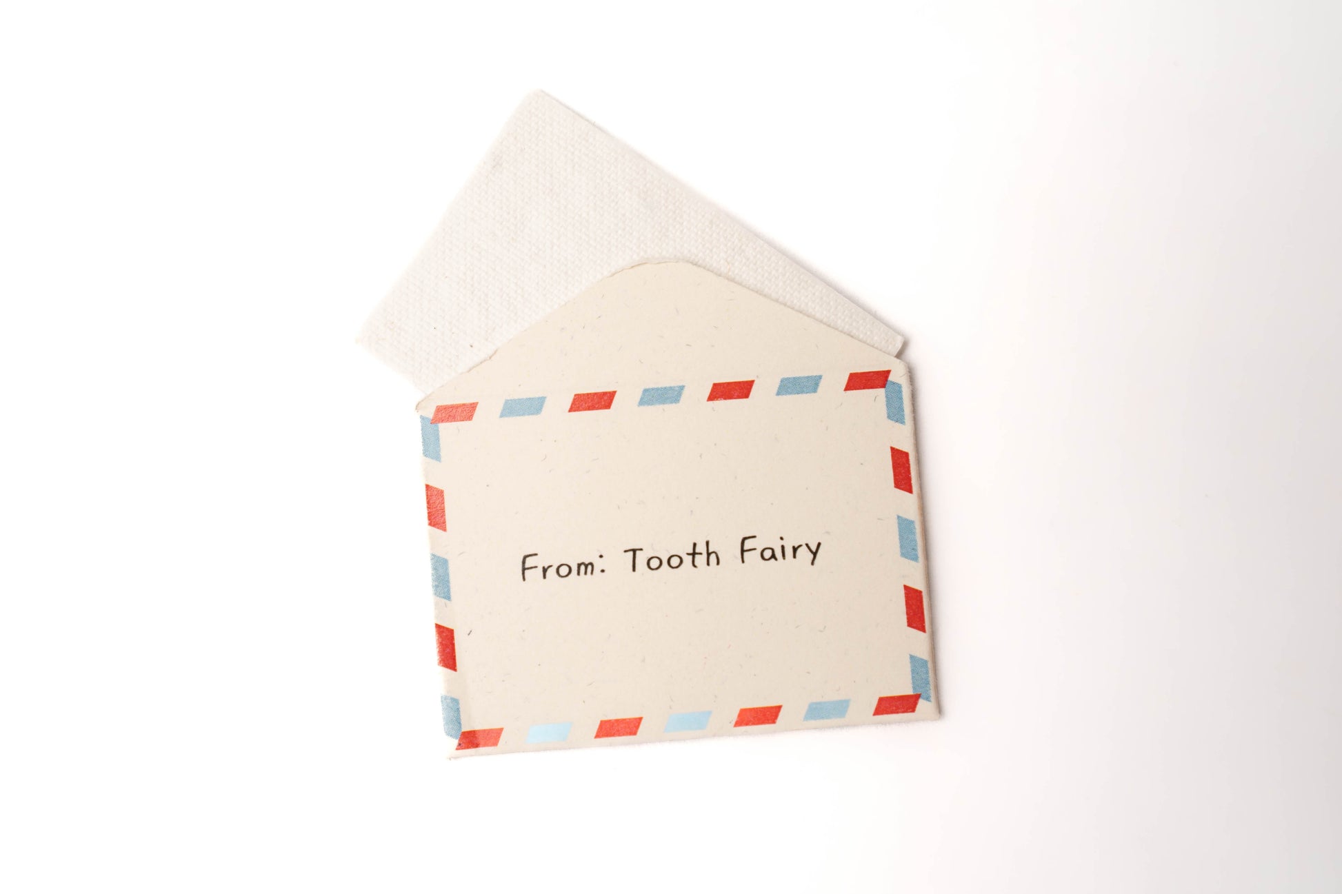 seed paper letter to the tooth fairy and envelope addressed to the fairy