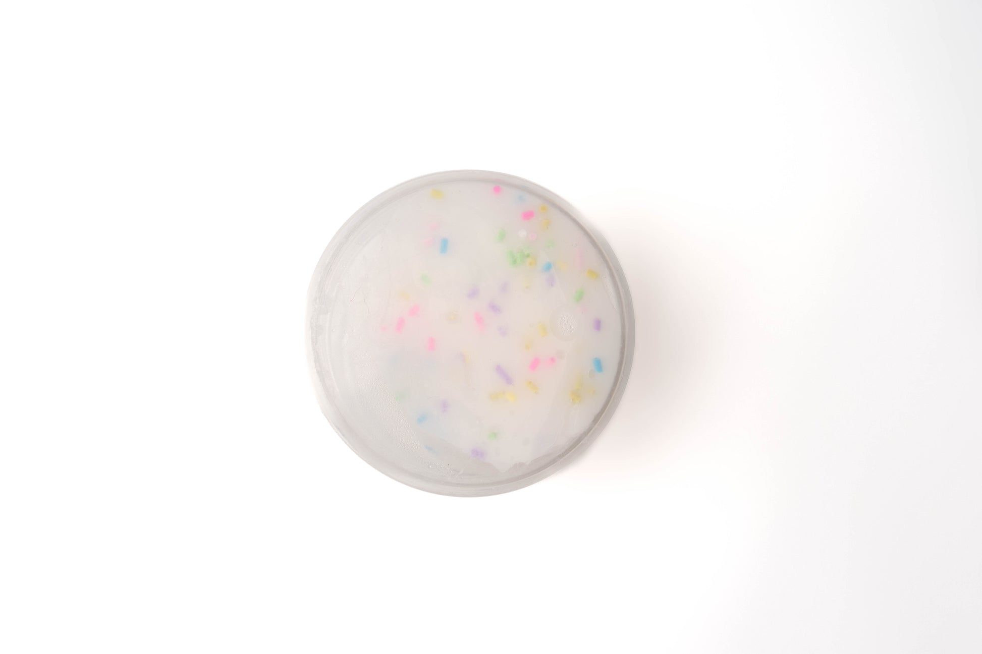 White slime with birthday confetti sprinkles